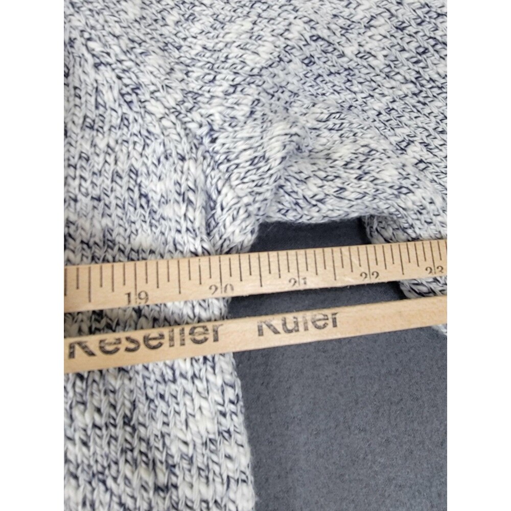 L.L.Bean Sweater Mens XL Gray White Marled Knit Cotton Full Zip Cardigan Pockets - Picture 9 of 11